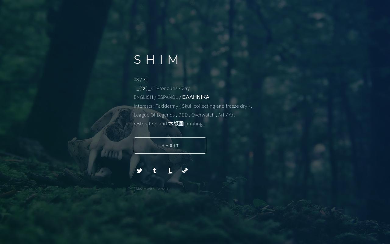 Carrd profile picture for @shimmy